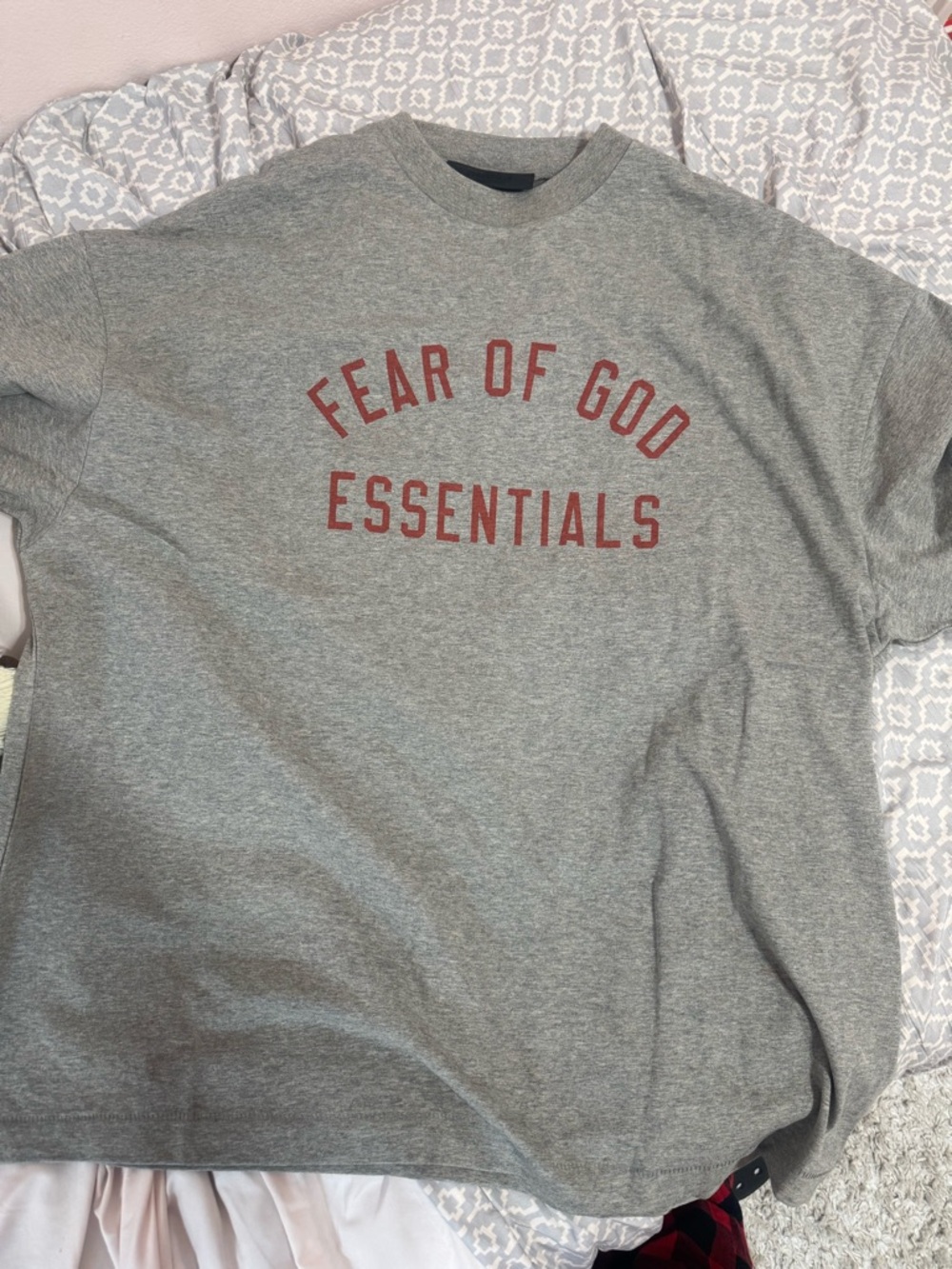 Fear of God Essentials Olive/Gray Short Sleeve Shirt